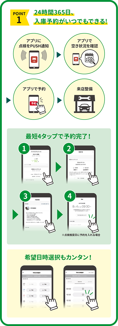 トヨタのアプリでいつでも入庫予約ができる！  群馬トヨペット