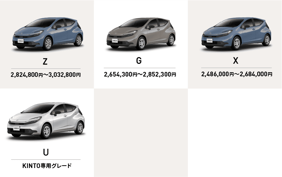 トヨタ 群馬トヨペット アクアのグレード